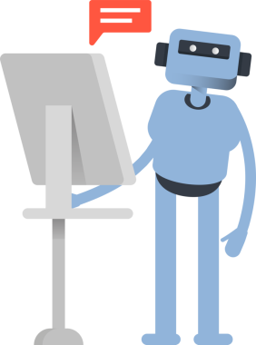 Bilgisayar Üzerinde Çalışan İnsansı Karakter