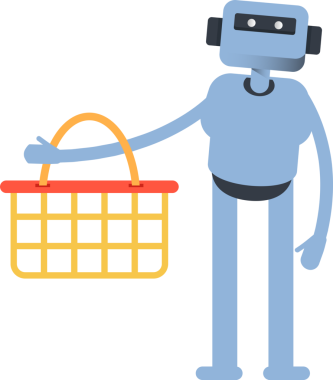 İnsansı Karakter Tutucu Alışveriş Sepeti