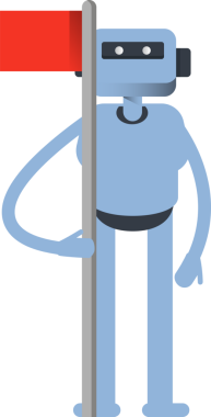 İnsansı Karakter Bayrak Direğini Tutuyor