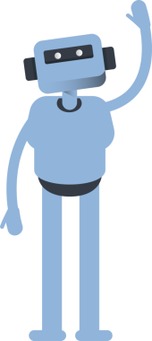 İnsansı Karakter Yükselen El İllüstrasyonu