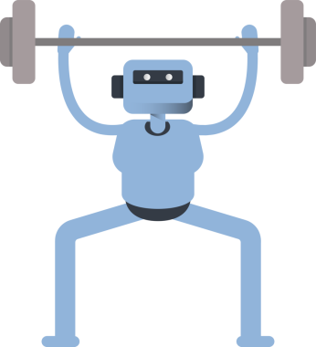 İnsansı Karakter Halteri Halteri Kaldırıyor