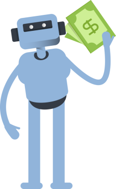 İnsanımsı Karakter Dolarlık Banknotlar Tutuyor