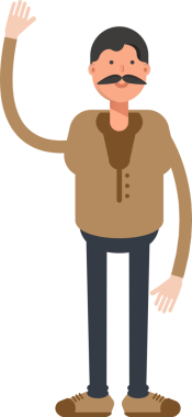 Yaşlı Adam Karakter Çizimi