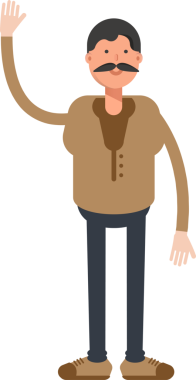 Yaşlı Adam Karakter Çizimi