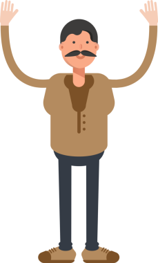 Yaşlı Adam Karakter Çizimi