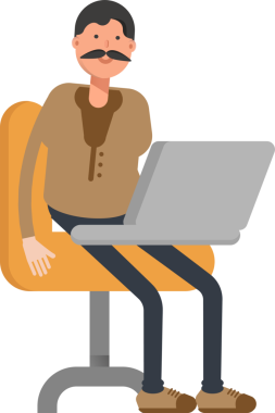 Yaşlı Adam Karakter Çizimi