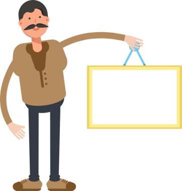 Yaşlı Adam Karakter Çizimi