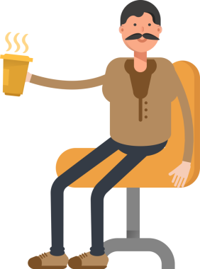 Yaşlı Adam Karakter Çizimi