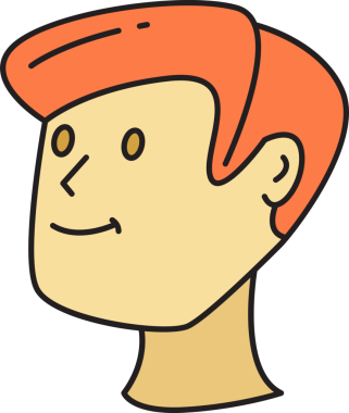 Erkek Yüzlü Avatar İllüstrasyonu