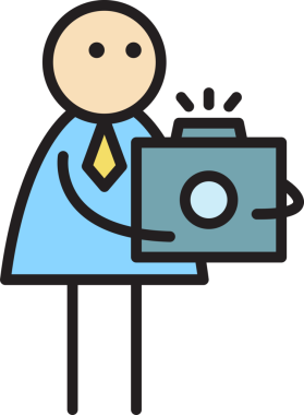 İş adamı Fotoğraf Çubuğu Figürü Çekiyor