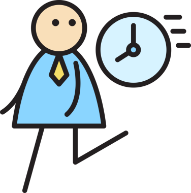 İş adamı Saat Çubuğu Şekliyle Çalışıyor