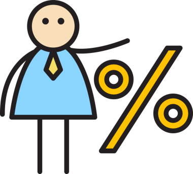 İşadamı ve Yüzdelik Sembol Çubuğu Figürü