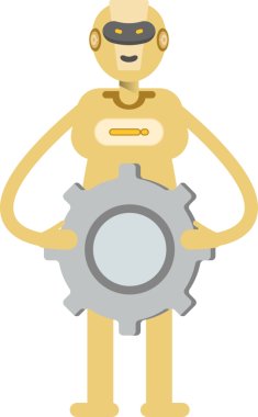 İnsansı Robot Karakteri Clipart