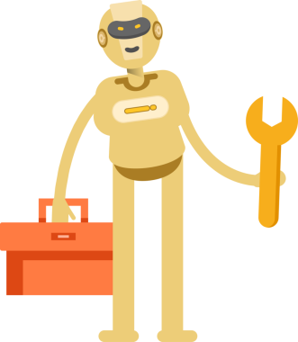 İnsansı Robot Karakteri Clipart