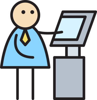 Bilgisayar Çubuğu Figürü üzerinde çalışan İşadamı