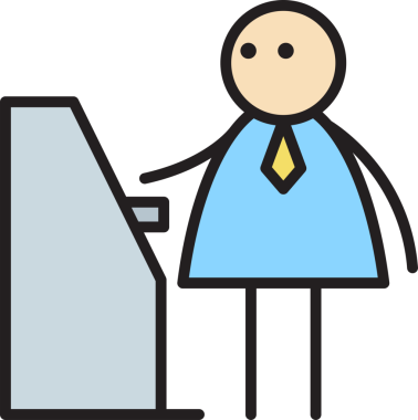 Büfe Makinesi Çubuğu Kullanan İşadamı