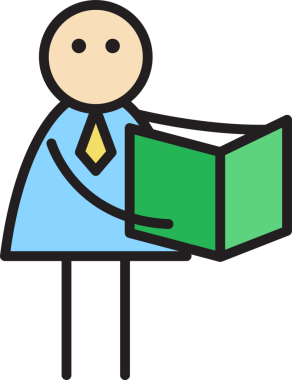 İş adamı Kitap Çubuğu Figürü Okuyor