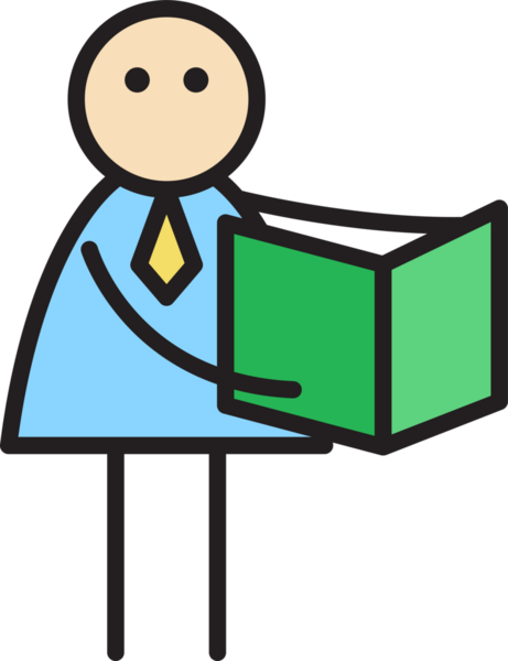 İş adamı Kitap Çubuğu Figürü Okuyor