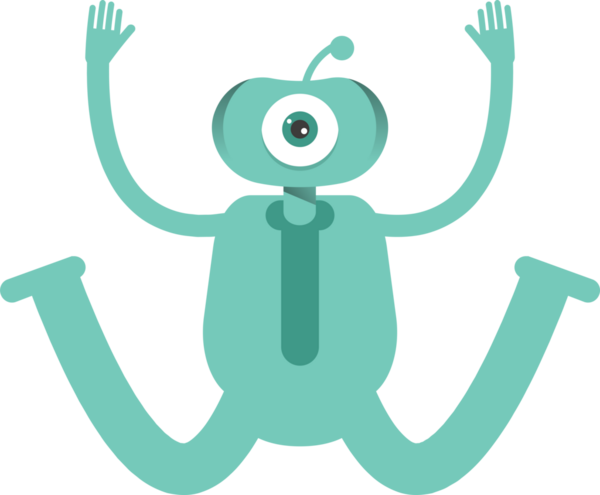 Komik Canavar Karakteri Clipart