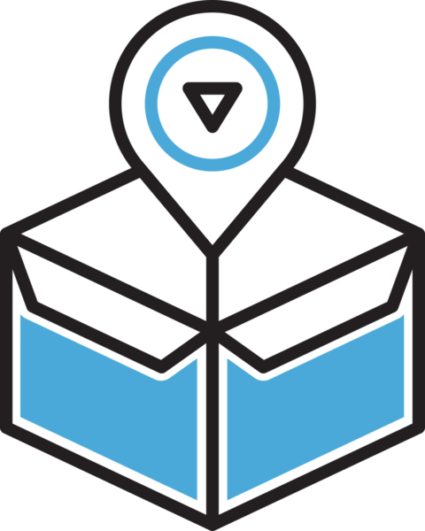 Kutu ve Harita Pin Simgesi