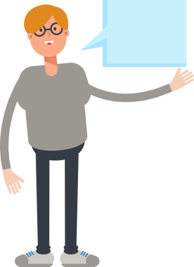 Erkek Karakteri ve Konuşma Baloncuğu