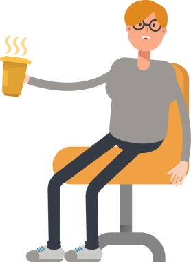 Erkek Karakteri Kahve İçiyor