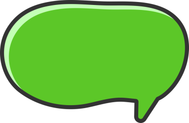 yeşil komik konuşma balonu