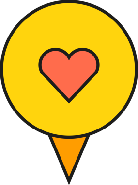 Haritadaki Kalp Pin Simgesi