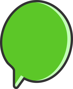 yeşil komik konuşma balonu