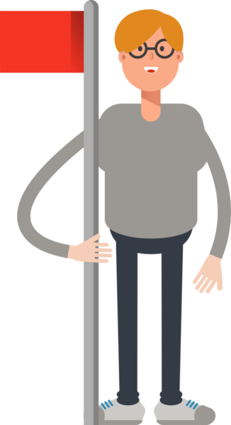 Erkek Karakter Tutucu Bayrak Direği