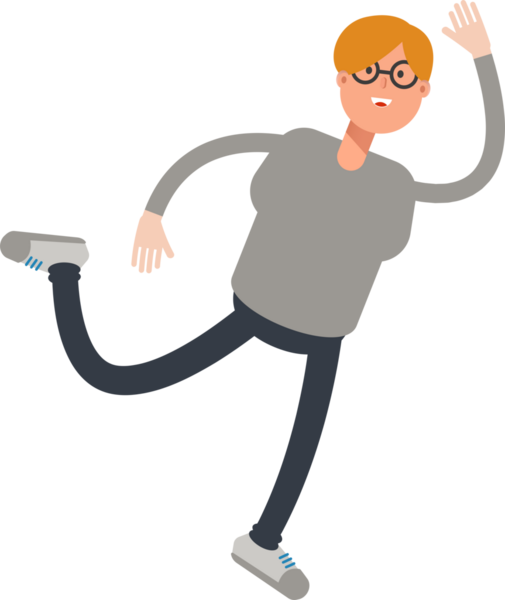 Erkek Karakteri Zıplayıp Uçuyor