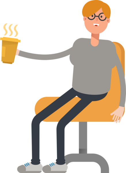 Erkek Karakteri Kahve İçiyor