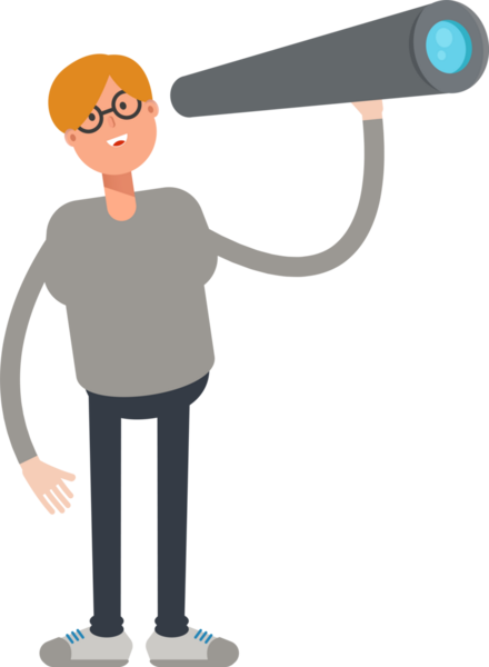 Dürbün kullanan Erkek Karakteri