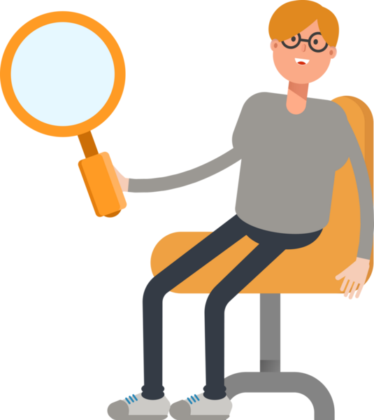 Erkek Karakteri Oturma ve Tutma Büyüteci