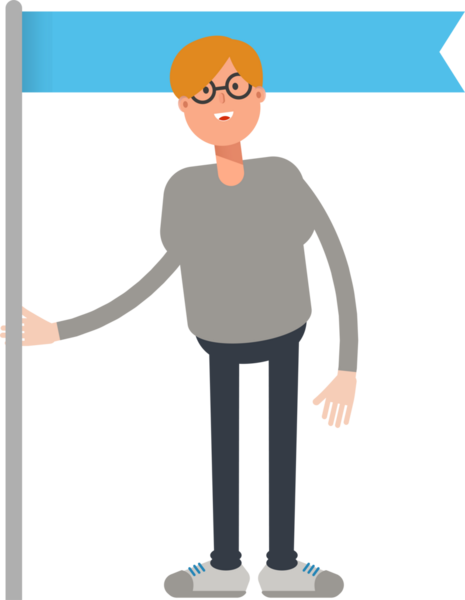 Erkek Karakter Tutucu Bayrak Direği