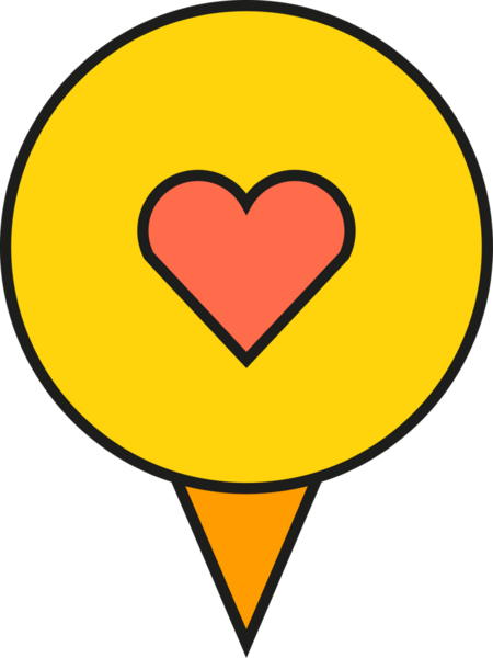 Haritadaki Kalp Pin Simgesi