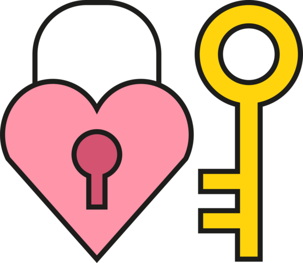 Kalp Asma Kilidi ve Anahtar Simgesi