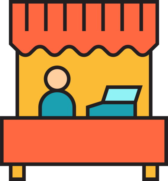 Dükkan ve Kasiyer Simgesi Clipart