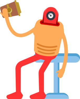 Çizgi Robot İnsansı Karakter Clipart