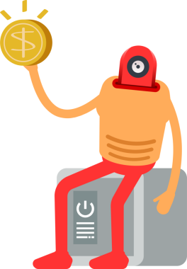 Çizgi Robot İnsansı Karakter Clipart