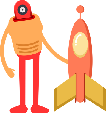 Çizgi Robot İnsansı Karakter Clipart