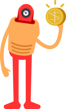 Çizgi Robot İnsansı Karakter Clipart