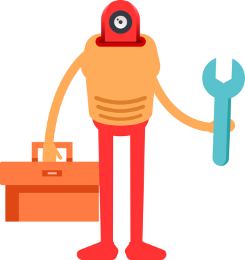 Çizgi Robot İnsansı Karakter Clipart