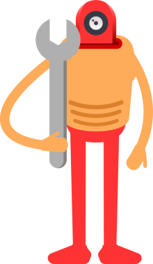 Çizgi Robot İnsansı Karakter Clipart