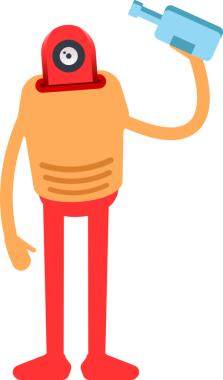 Çizgi Robot İnsansı Karakter Clipart