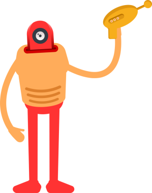 Çizgi Robot İnsansı Karakter Clipart