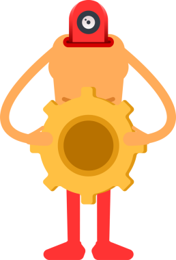 Çizgi Robot İnsansı Karakter Clipart