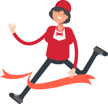 Bitiş çizgisinde Çalışan Garson Karakteri