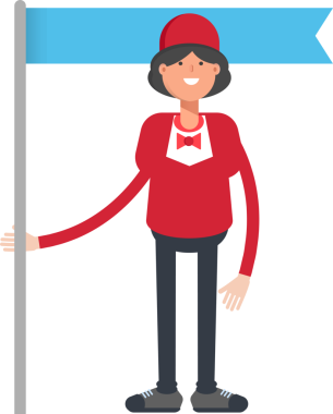 Garson Karakteri Bayrak Direğini Tutuyor