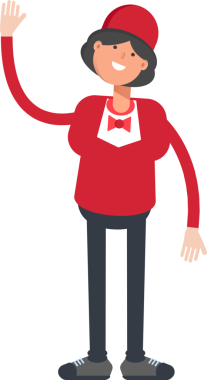 Garson Karakteri Selamlama Clipart